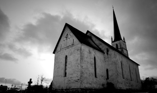 Gray Scale Photo Of Church photo