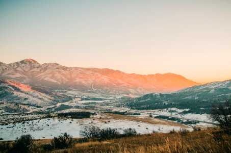 Gray Mountains With Snow photo