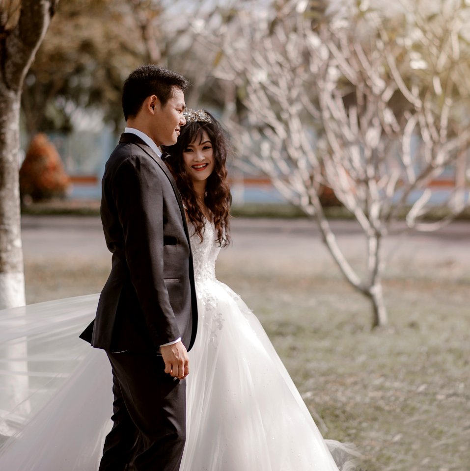Groom And Bride Closeup Photo