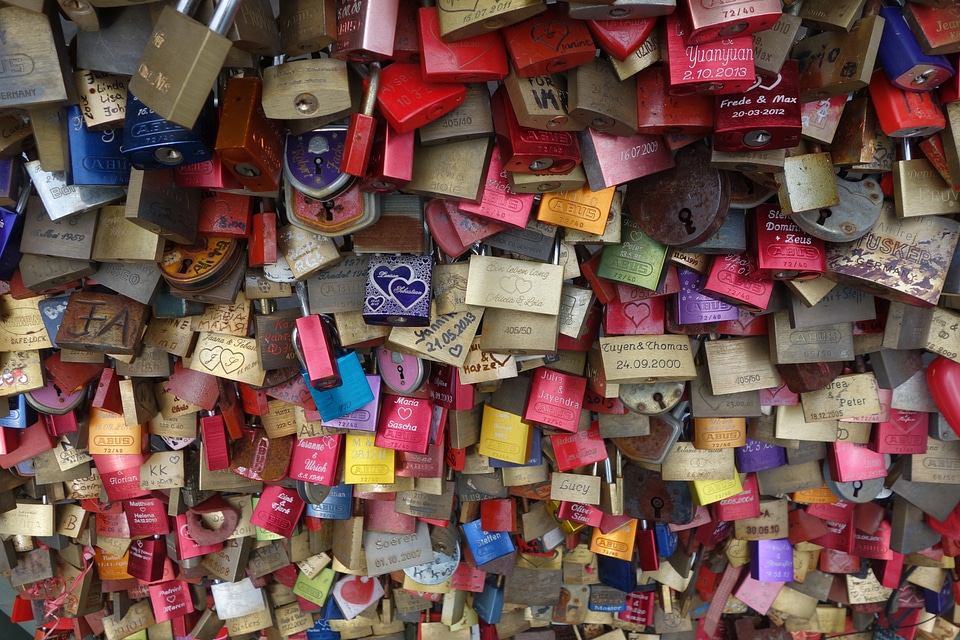 Love locks eternal love bridge