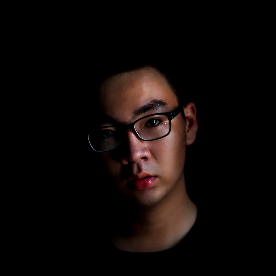 Man Wearing Black Eyeglasses