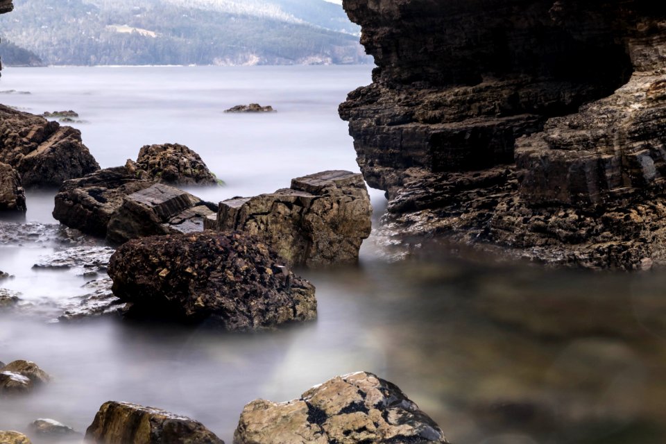 Stones Surrounded Of Body Of Water