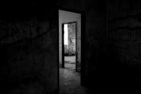 Black Wooden Door Frame photo