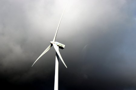 White Windmill Under Gray Cloudy Sky photo