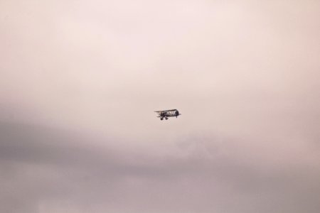 Gray And Black Biplane