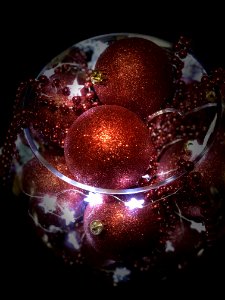 Photo Of Christmas Balls In The Vase photo