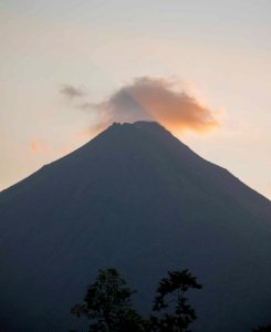 Volcano During Sunset photo