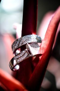 Macro Photography Of Two Diamond Rings photo