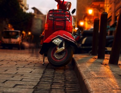 Selective Photography Of Red Motor Scooter