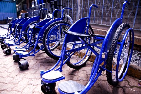 Blue Wheel Chairs photo