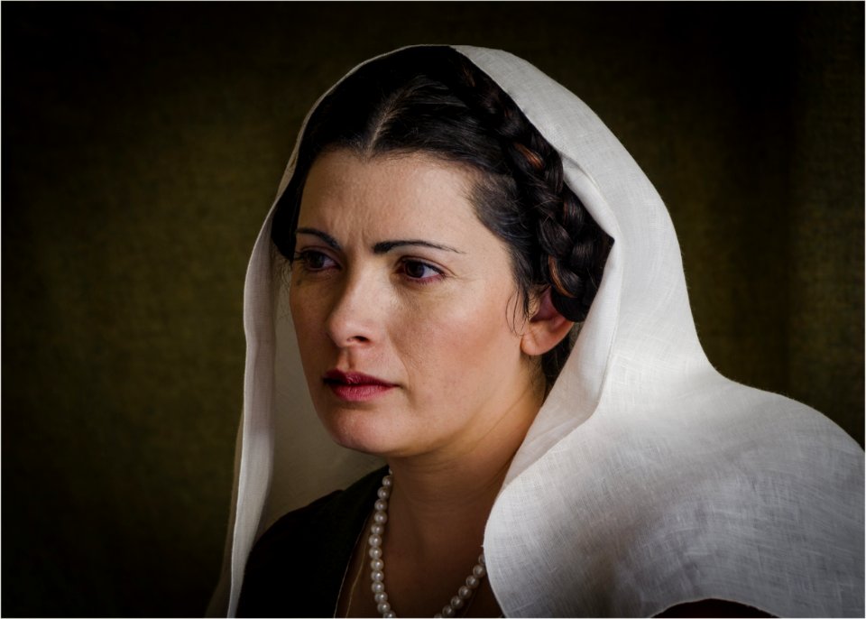 Black Haired Woman Wearing White Veil