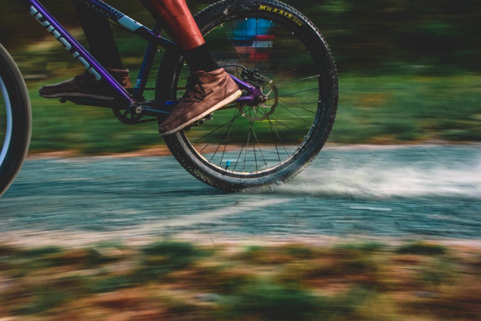 Photo Of Purple Mountain Bike Drifting