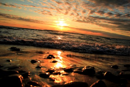 Ocean Taken Photo During Sunset photo