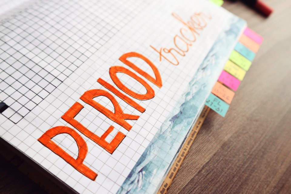 Period Trackers Written On Graphing Notebook