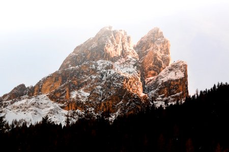 Brown Massive Snow Coated Mountain In Landscape Photography