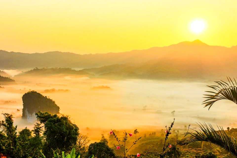 Sunset View Of Mountains
