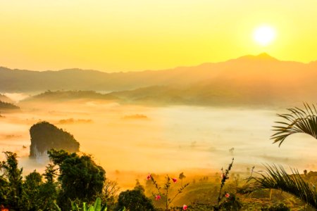 Sunset View Of Mountains