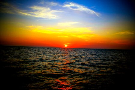 Golden Hour Ocean Photo photo