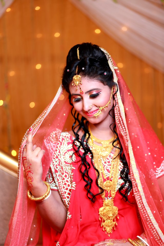 Womens Pink Bridal Gown