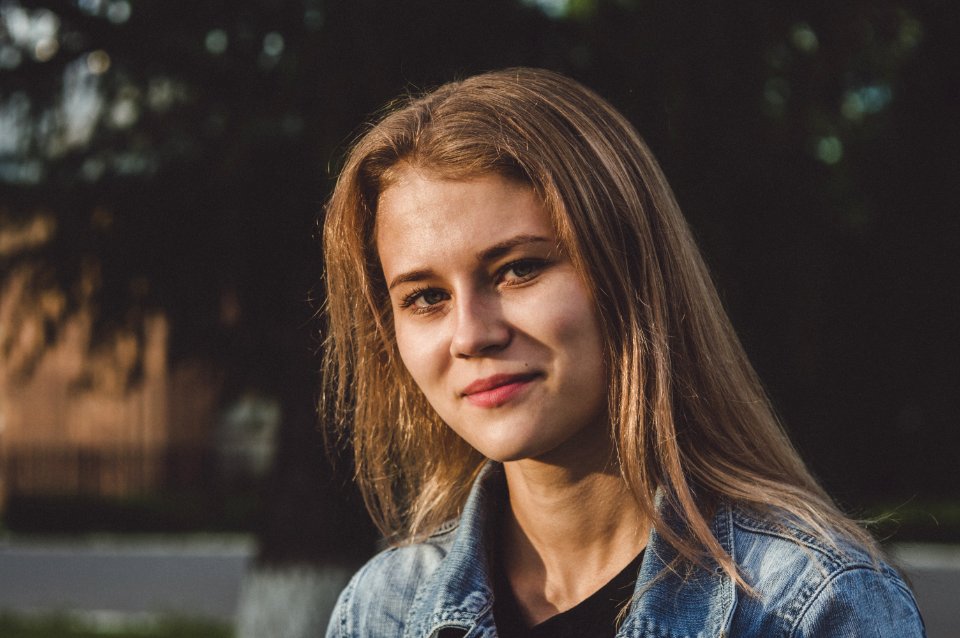 Woman Wearing Blue Denim Jacket photo