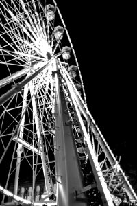Grayscale Photo Of Ferris Wheel