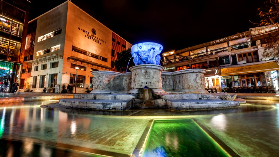 Blue And Gray Water Fountain Near Buildings photo