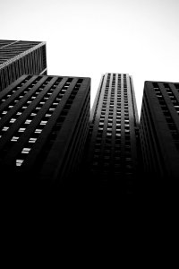 Monochrome Photo Of High-rise Buildings photo