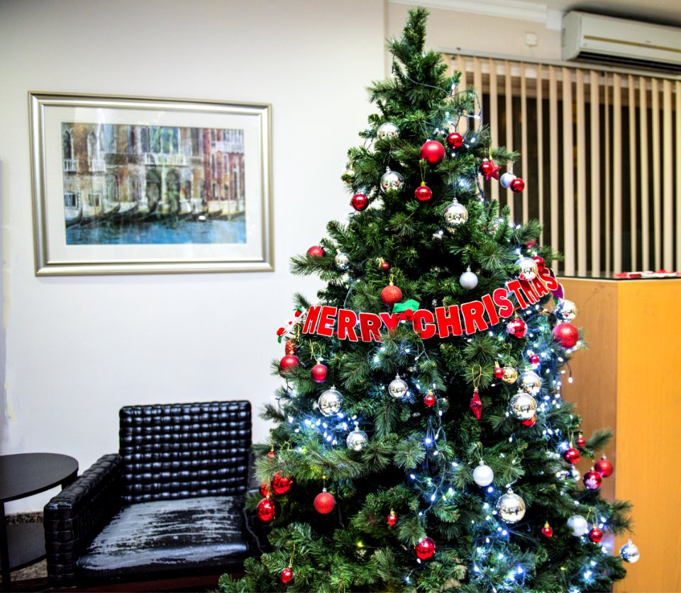 Green Pre Lit Christmas Tree With Baubles