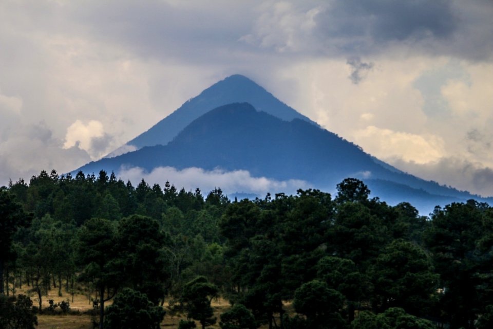 Silhouette Of Mountain With Trees Photography