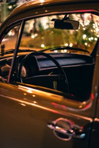 Close Up Photo Of Vehicle Steering Wheel And Door photo