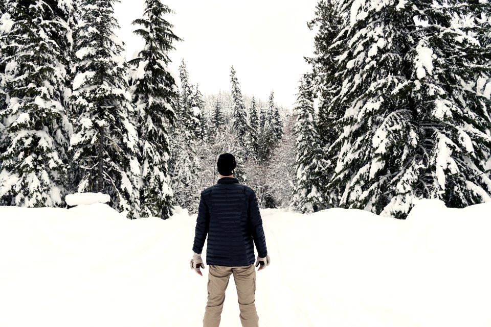 Photo Of A Man In The Snowy Forest