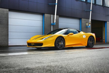 Yellow Ferrari 458 Italia Sports Car