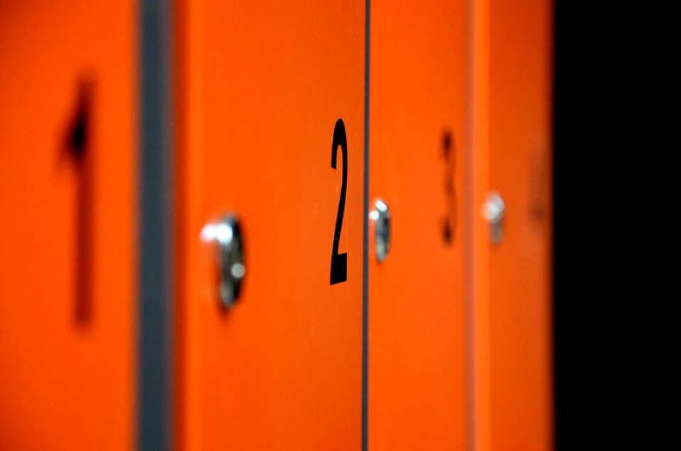 Closeup Photo Of 1 2 3 And 4 Locker photo