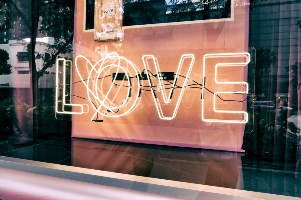 White L O V E Led Signage