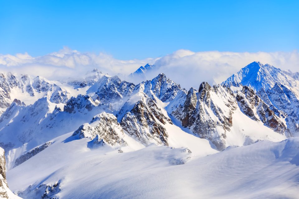 Mountain Ranges Covered In Snow photo