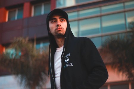 Man In Black Zip-up Hoodie photo