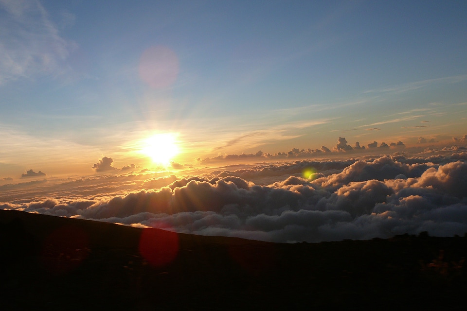 The sun glow clouds