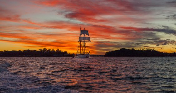 White Boat On Sea During Golden Time photo