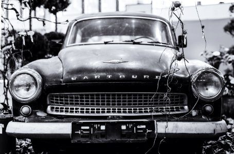 Grayscale Photography Wartburg Car photo