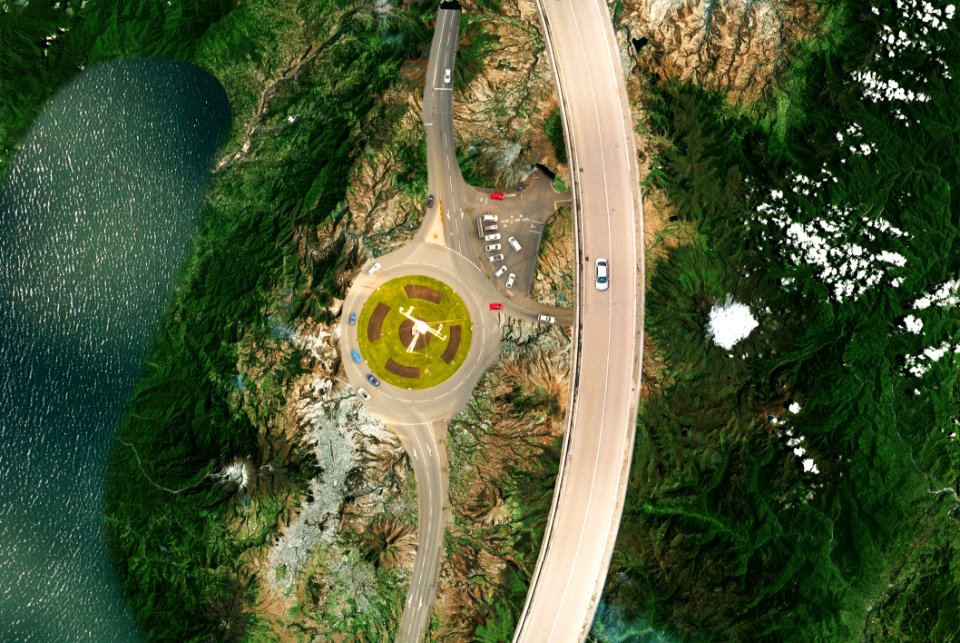 High-angle View Of Highway
