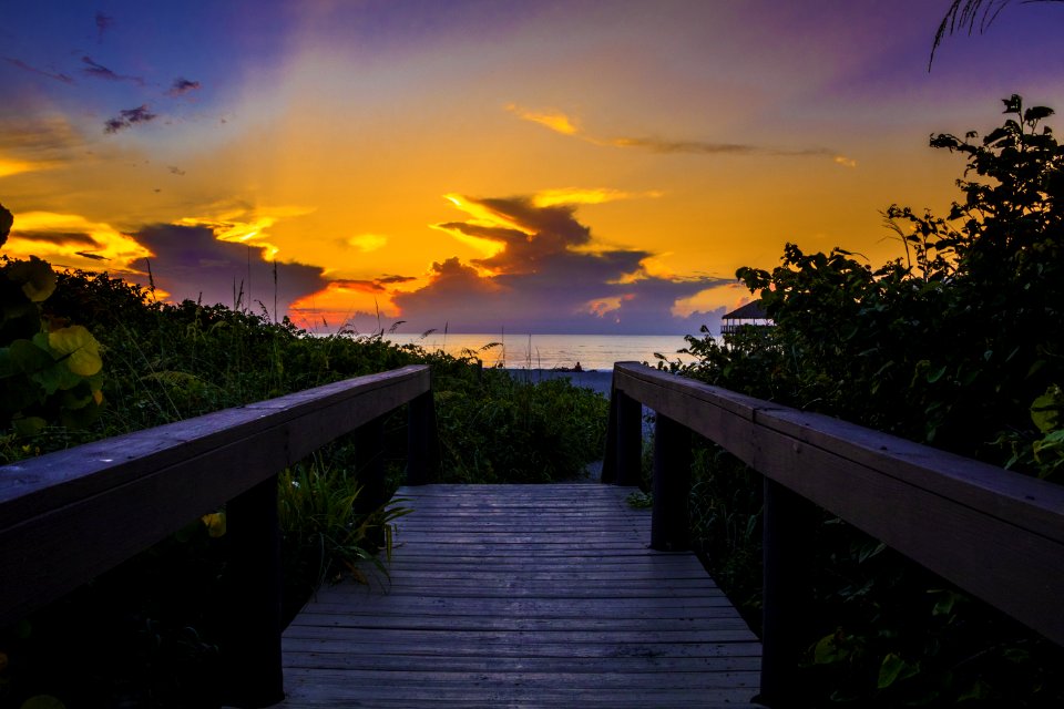 Photography Of Wooden Bridge During Sunset