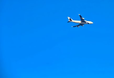 Timelapse Photography Of White Passenger Plane In Sky photo