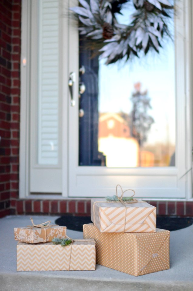 Three Beige Colored Boxes On The Floor