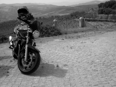 Grayscale Photo Of Standard Motorcycle photo