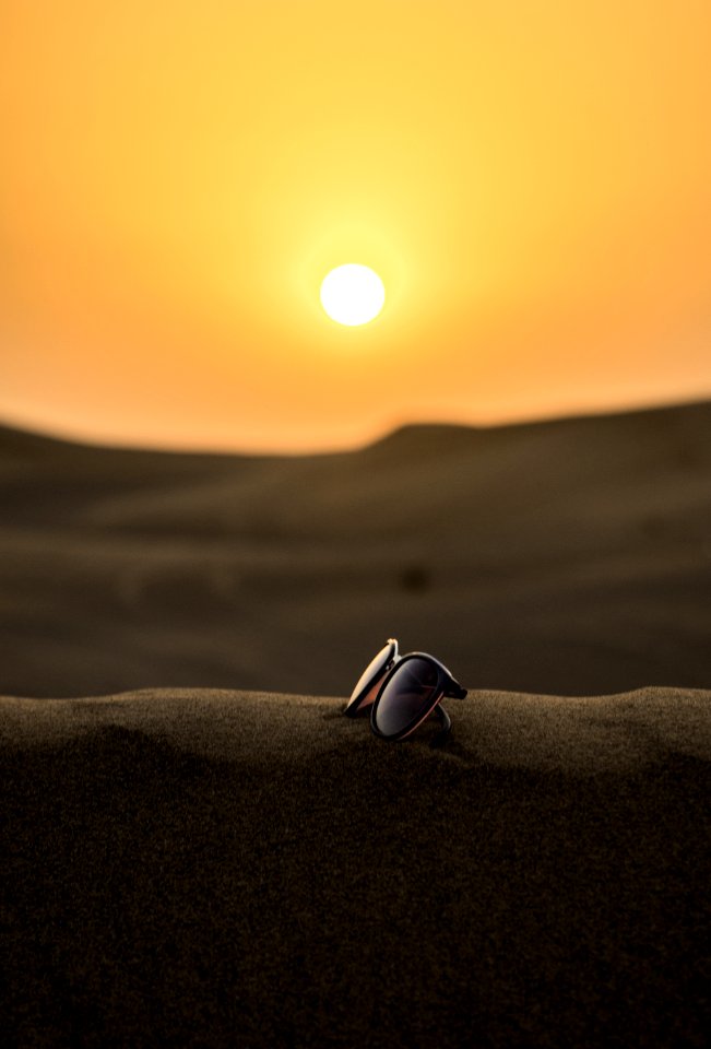 Wayfarer Sunglasses On Sand Tilt Shift Lens Photography
