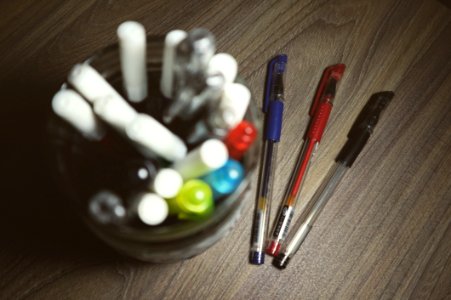 Assorted Color Ball Point Pens photo