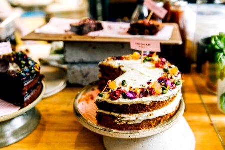 Baked Cake With Candies On Top