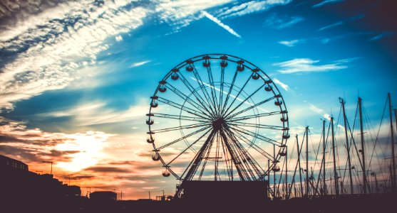 Ferris Wheel And Ship