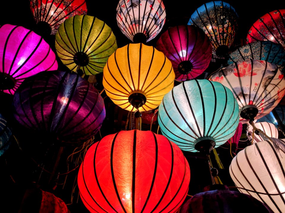 Red Blue Yellow And White Sky Lantern Lot