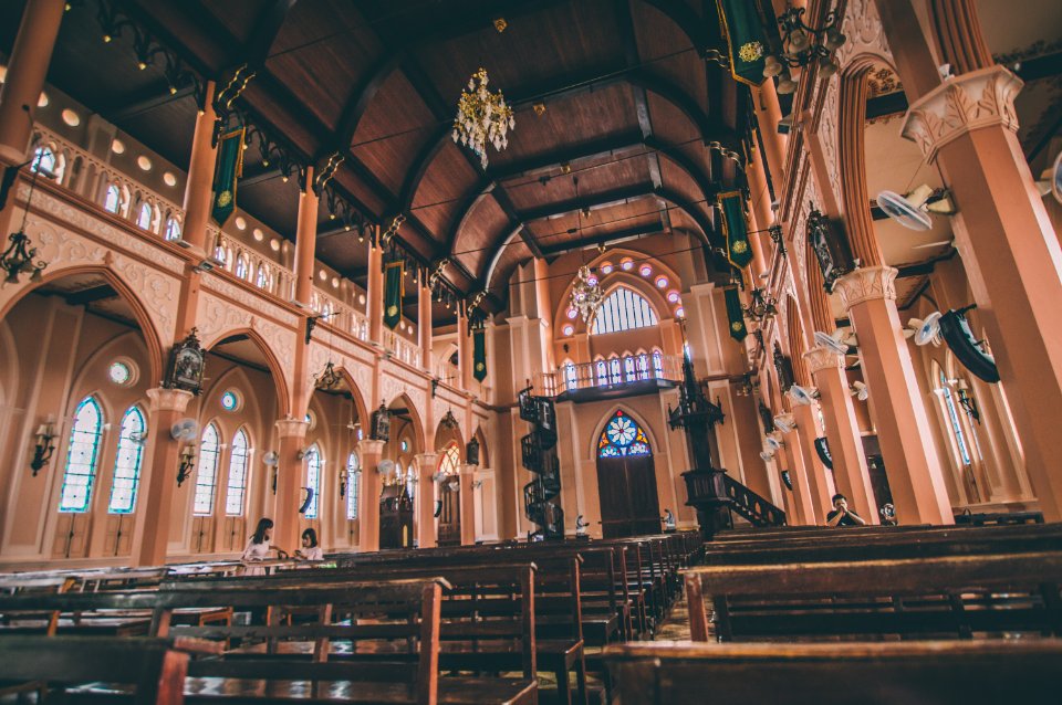 Brown Seats Inside A Church